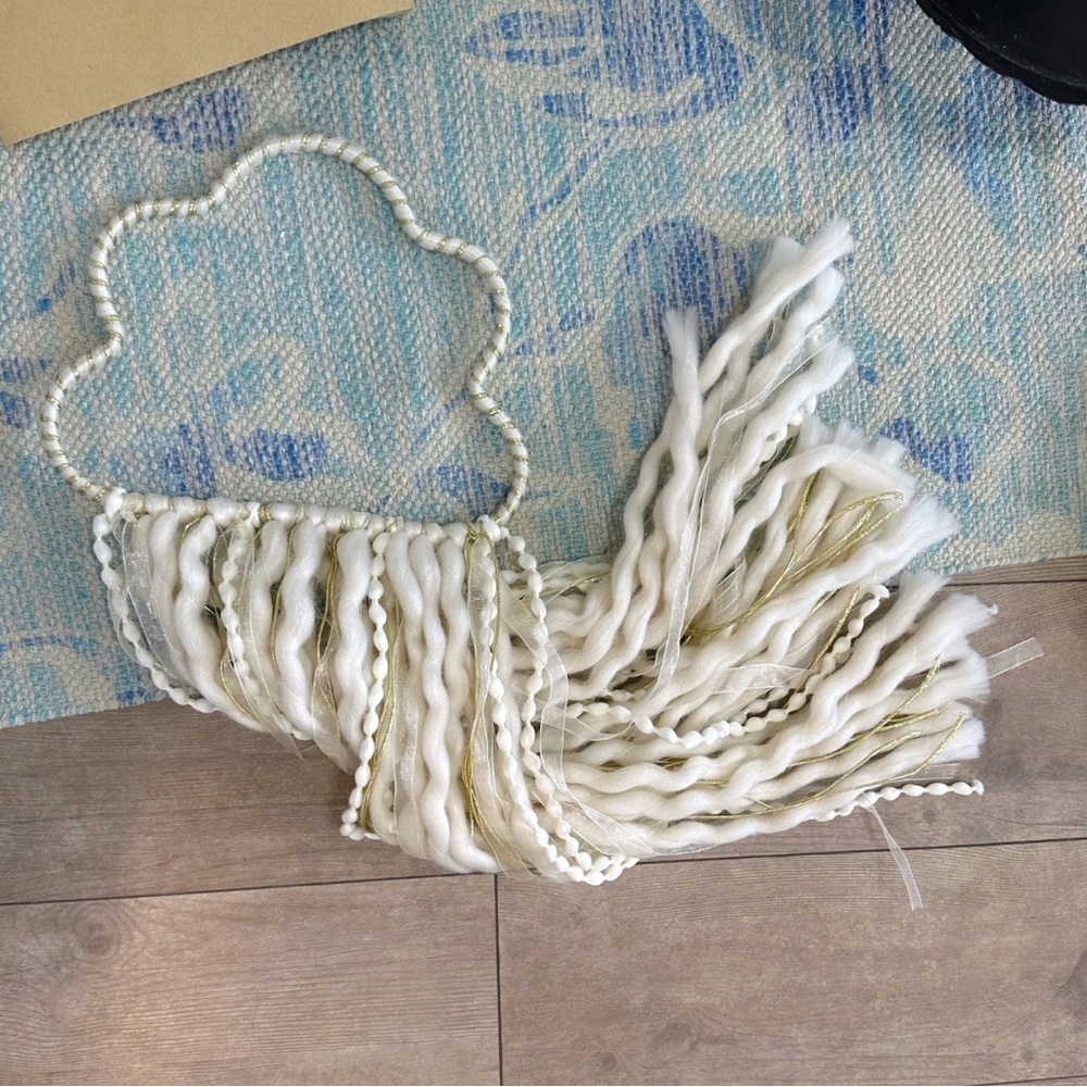Baby Boho Cloud Room Hanging Nursery Decor Cream & Gold Cloud Wall Hanging